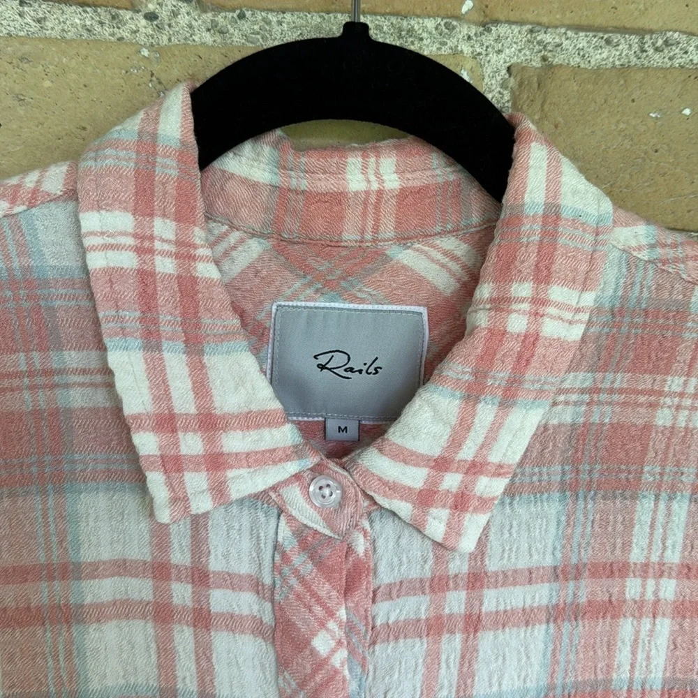 New Rails Pink, Blue and White Plaid Button Down Shirt - Picture 2 of 4